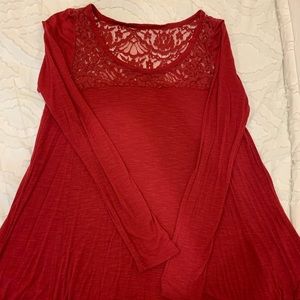 Burgundy Lace Hollister Long Sleeve
